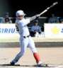 　１回、二塁打を放つ中川（撮影・滋野航太）