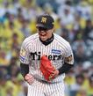 ５回、中山を空振り三振に仕留め、ほえる才木（撮影・西田忠信）