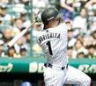 　１回、二塁打を放つ森下（撮影・西田忠信）