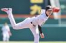 先発し、投げ込む才木（撮影・田中太一）