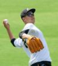 登板へ向けて調整する大竹（撮影・立川洋一郎）