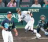 　２回、左前打を放つ浜田（撮影・立川洋一郎）