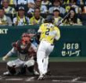 ２回、死球を受ける梅野（撮影・山口登）