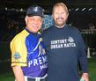 　試合前に談笑するランディ・バース氏（右）と掛布雅之氏（撮影・開出牧）