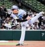 　力投する今朝丸（撮影・間宮涼）