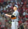 ３回、坂倉に勝ち越しとなる適時打を浴びた大竹（撮影・北村雅宏）