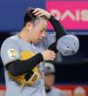 ３回、サノーに勝ち越し打を許した下村（撮影・西田忠信）