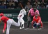 ４回、四球を選ぶ中野（撮影・飯室逸平）