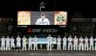 　レギュラーシーズンを終え、あいさつする藤川監督（中央）＝撮影・田中太一