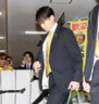 　高知入りした下村（撮影・西田忠信）